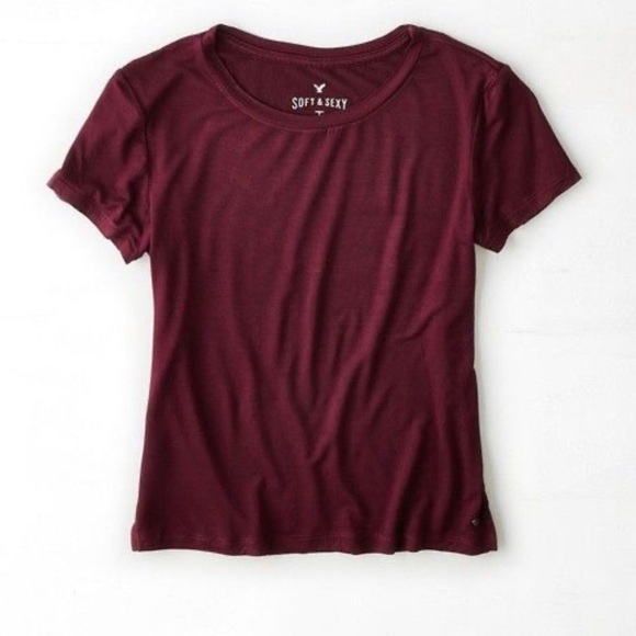 American Eagle maroon soft and sexy Tshirt - Picture 2 of 4